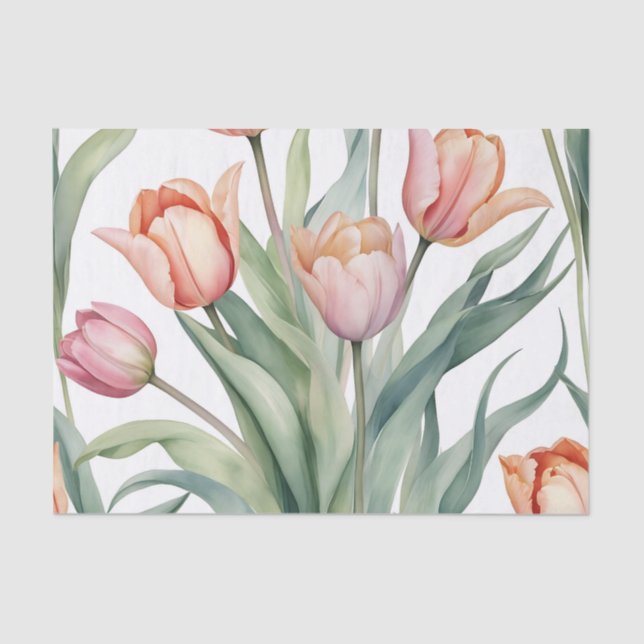 Sophisticated Tulip with Watercolor Tissue Paper (Front)