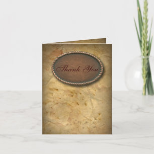 Sophisticated vintage western country thank you card