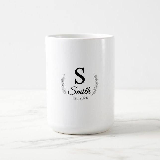 Sophisticated Wedding Date Keepsake | Customizable Coffee Mug (Center)