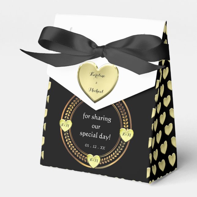 Sophisticated Wedding Party Events  Favor Box (Front Side)