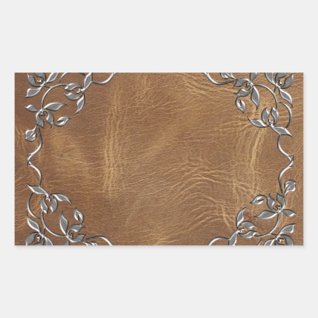 Sophisticated Western Leather Wedding Sticker (Front)