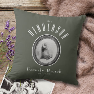 Sophisticated Western Ranch Buffalo Custom Sage Throw Pillow