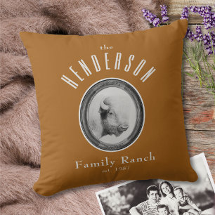 Sophisticated Western Ranch Buffalo Custom Tan  Throw Pillow