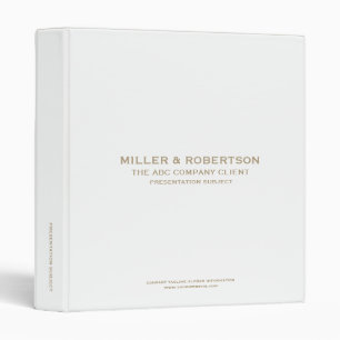 Sophisticated White and Gold Business Presentation Binder