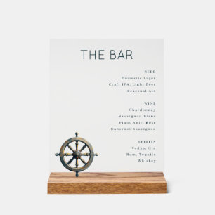 Sophisticated White Minimalist Bar Menu Acrylic Sign