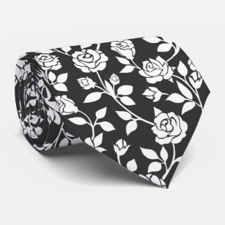 Sophisticated White Rose Floral Vine Tie