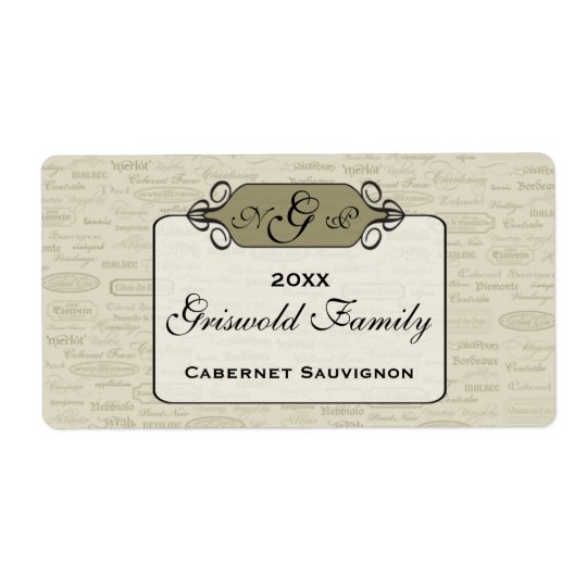 Sophisticated Wine Lover Gift Label Shipping Label