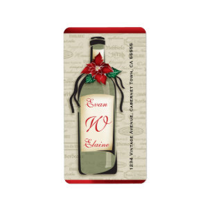 Sophisticated Wine Varietal Holiday Label