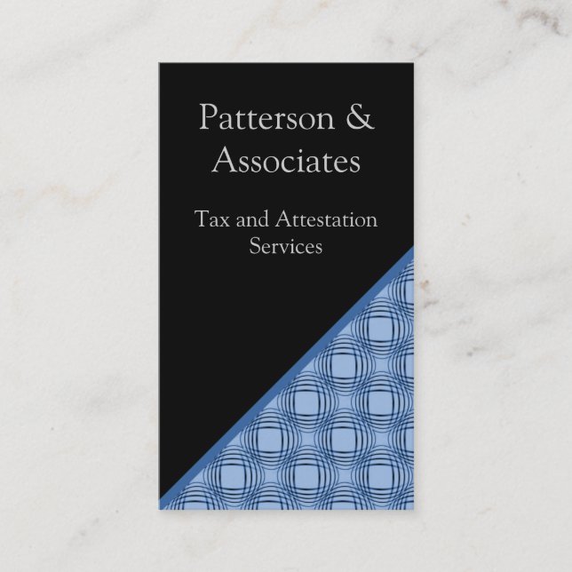 Sophistication Business Card, Bold Blue Business Card (Front)