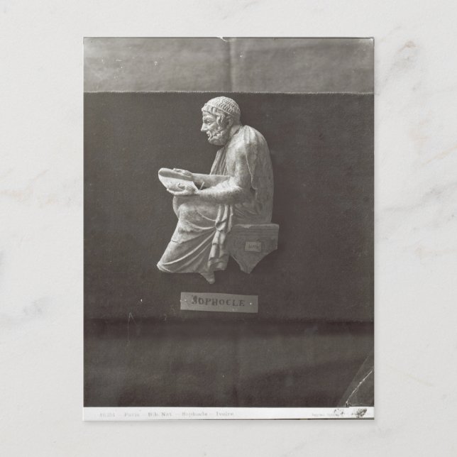 Sophocles  poet reading postcard (Front)