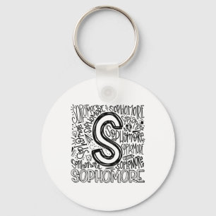 Sophomore Tenth 10th Grade Typography Ck To School Keychain