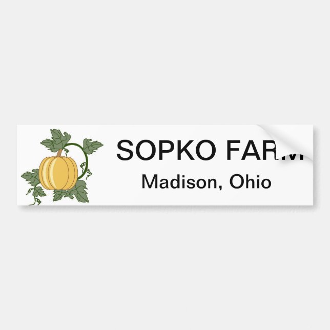 sopko farm bumper sticker (Front)