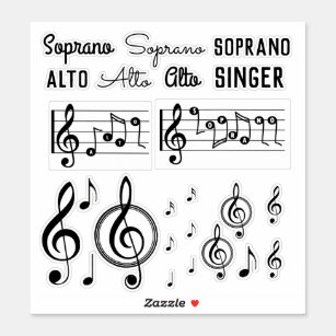 Soprano Alto Singer Music Note Treble Clef Sticker