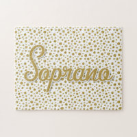 Soprano Gold Dots - Gold White Faux Glitter
