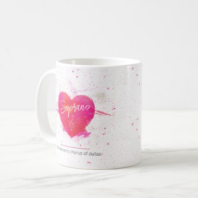 Soprano Musical Heart Singing Part Coffee Mug (Front Left)