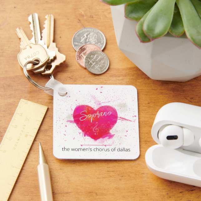 Soprano Musical Heart Singing Part Keychain (Desk)