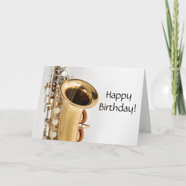 Soprano Saxophone Birthday Card (Front)