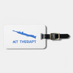 Soprano saxophone therapy luggage tag