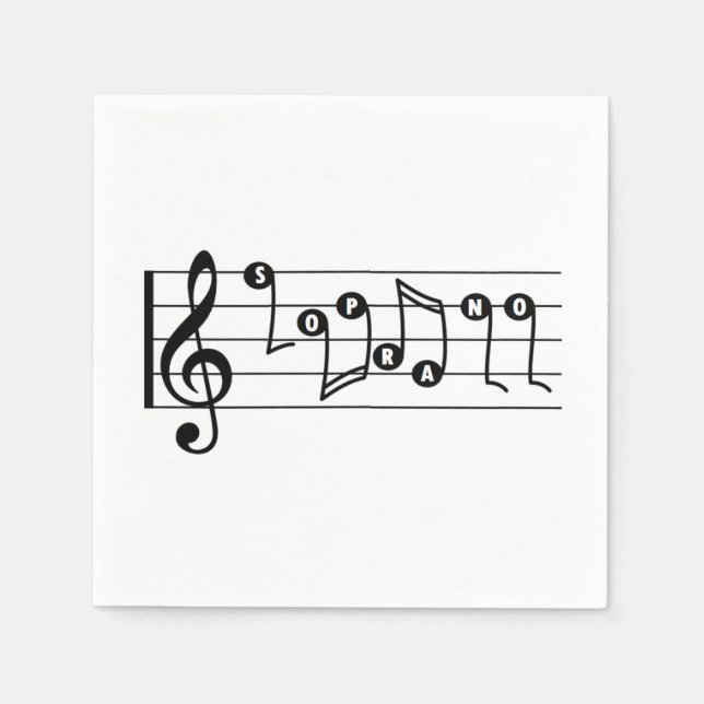 Soprano Singer Musical Cocktail Napkin (Front)