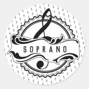 Soprano Singer Musical Note Sticker