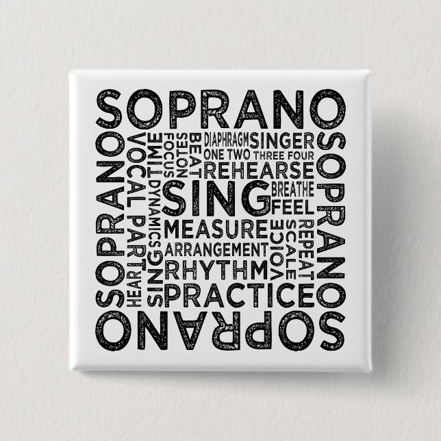 Soprano Typography 2 Inch Square Button (Front)