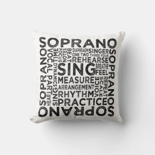 Soprano Typography Throw Pillow