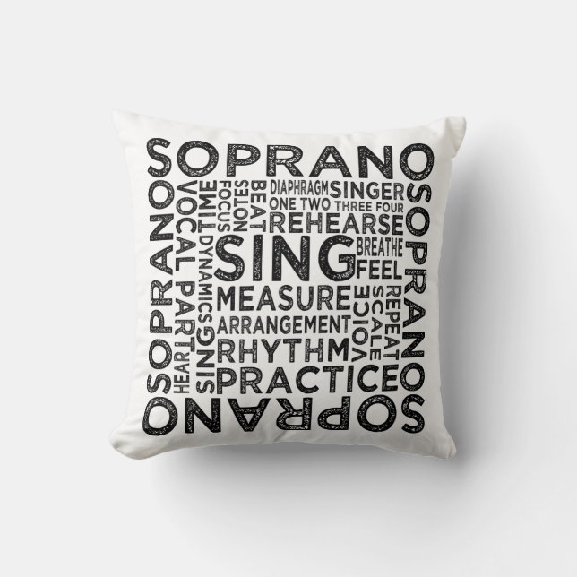 Soprano Typography Throw Pillow (Front)