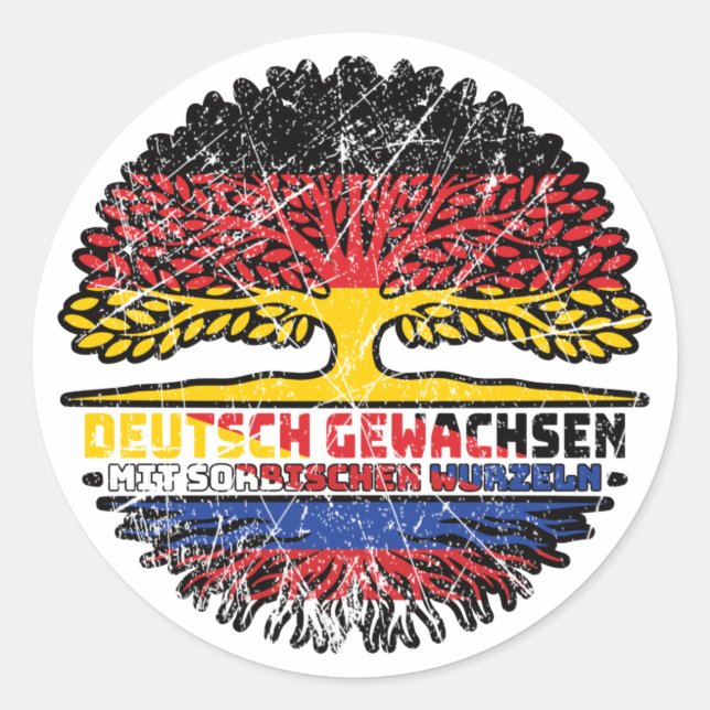 Sorben Sorbisch Deutsch Germany Baum Root Classic Round Sticker (Front)