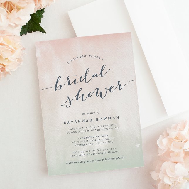 Sorbet Aquarelle Pastel Douche nuptiale Invitation (Créateur téléchargé)
