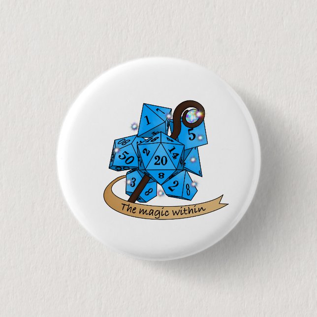 Sorcerer Dice Design 1 Inch Round Button (Front)
