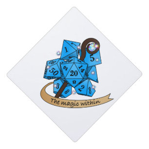Sorcerer Dice Design Graduation Cap Topper