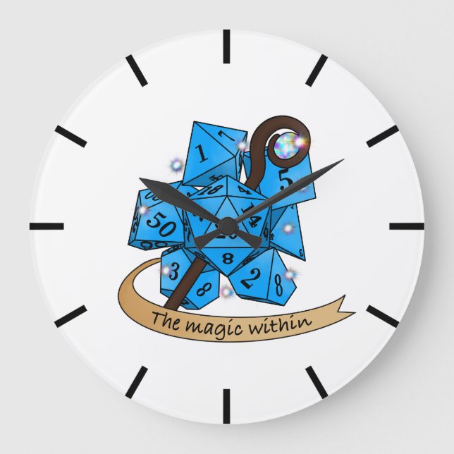 Sorcerer Dice Design Large Clock (Front)