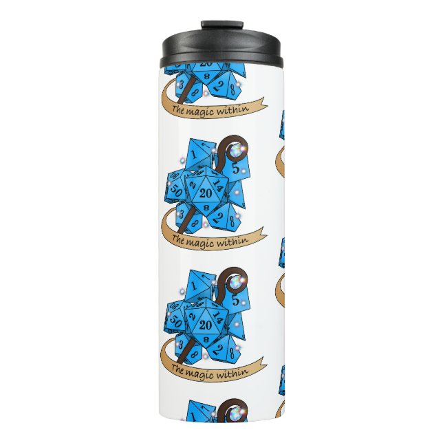 Sorcerer Dice Design Thermal Tumbler (Front)