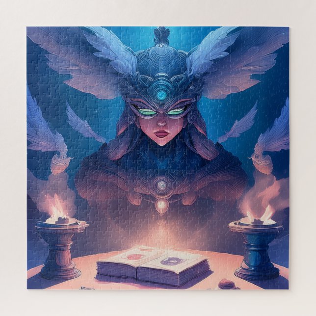 Sorceress  Getting Ready To Cast Spell Jigsaw Puzzle (Vertical)