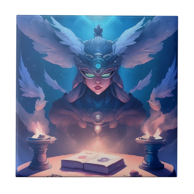 Sorceress  Getting Ready To Cast Spell Tile (Front)