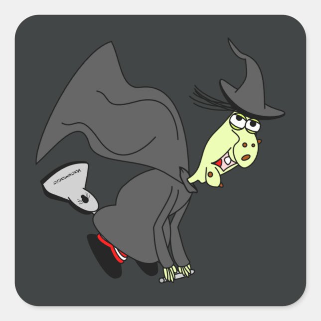 Sorcière amusante sur les autocollants de nettoyag (Devant)