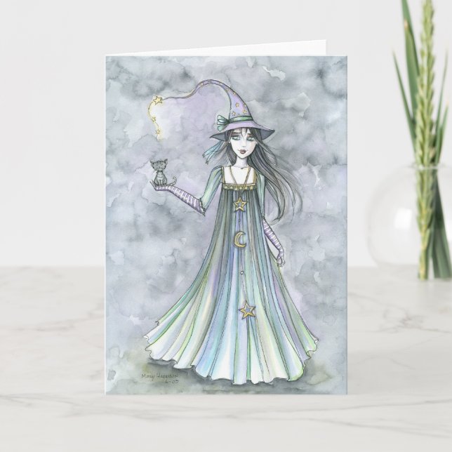 Sorcière avec carte Halloween Kitten (Devant)