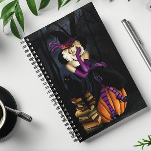 Sorcière Blonde Enjouée Citrouille Fantaisie Viole