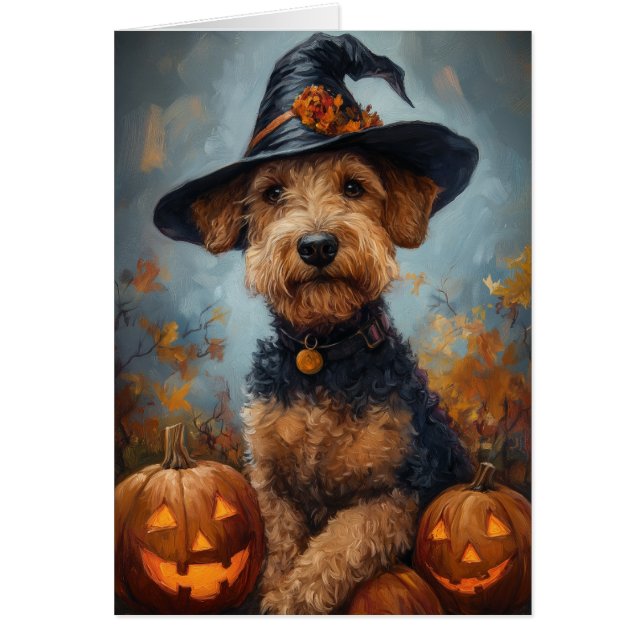 Sorcière d'Airedale Halloween (Devant)