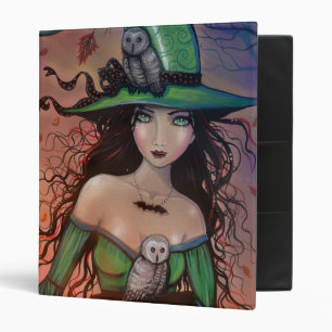 Sorcière d'Halloween et Hiboux Classeur