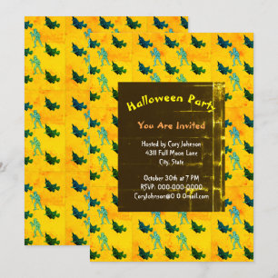 Sorcière et maman Motif Halloween Invitation rétro