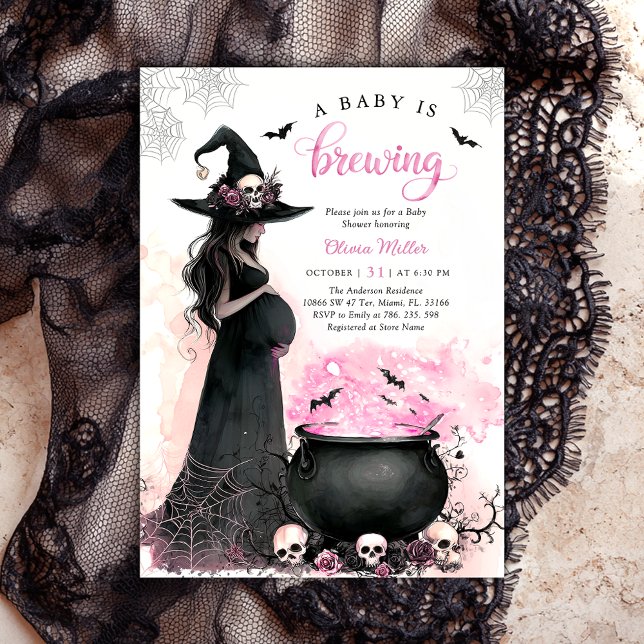 Sorcière Halloween Baby shower Invitation (Créateur téléchargé)