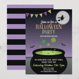 Sorcière Invitation du parti Halloween Wicked Caul