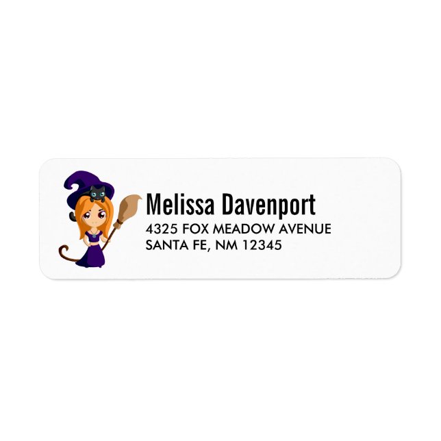 Sorcière mignonne en Casquette violet Halloween (Devant)