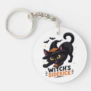 Sorcière Mignonne et son Chat Noir Compagnon Hallo