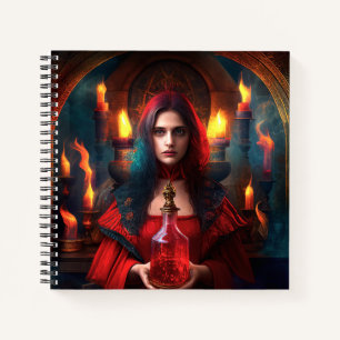 Sorcière mystique écarlate Carnet spiral de 8,5 po