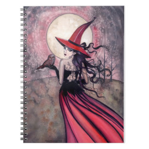Sorcière rouge et cahier du hibou