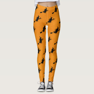 Sorcière sur Broomstick Halloween Leggings
