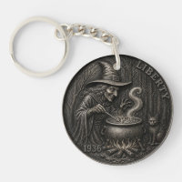 Sorcière Vintage. Art de pièce de monnaie sculptée