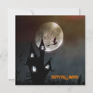 Sorcière Volant Joyeux Halloween Carte personnalis